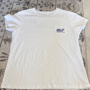 Vineyard Vines Classic White Tee with Blue Logo